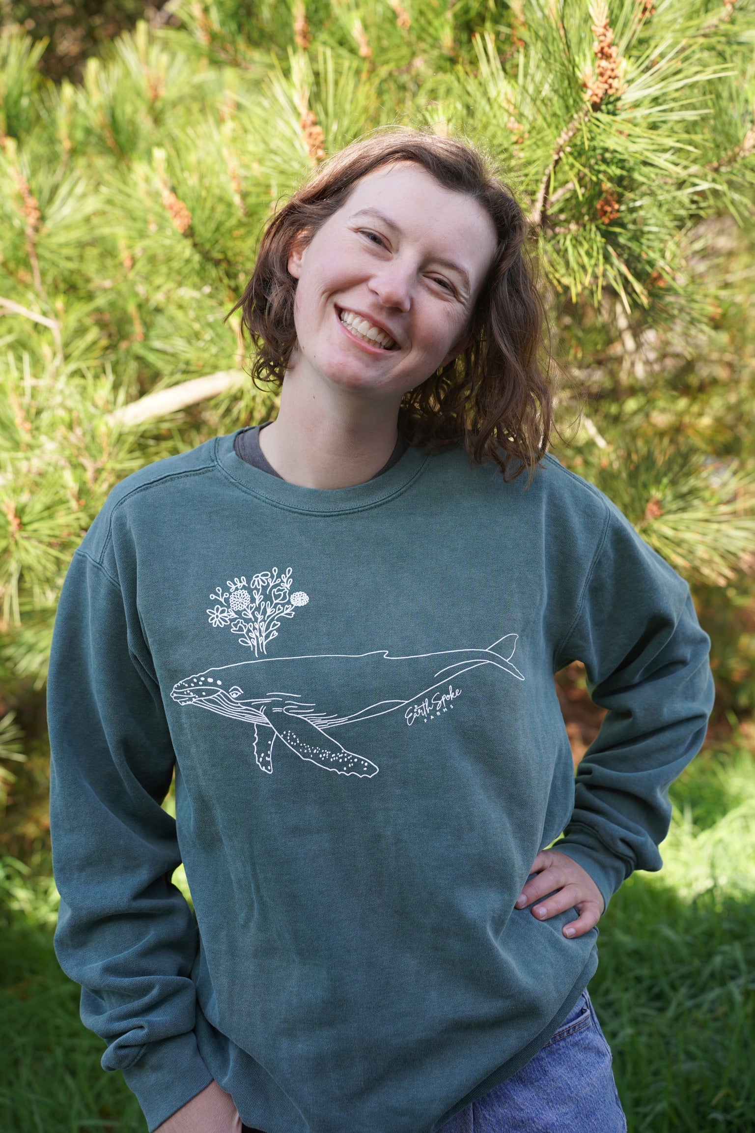 Mendocino Whale Comfort Colors Crewneck Sweatshirt