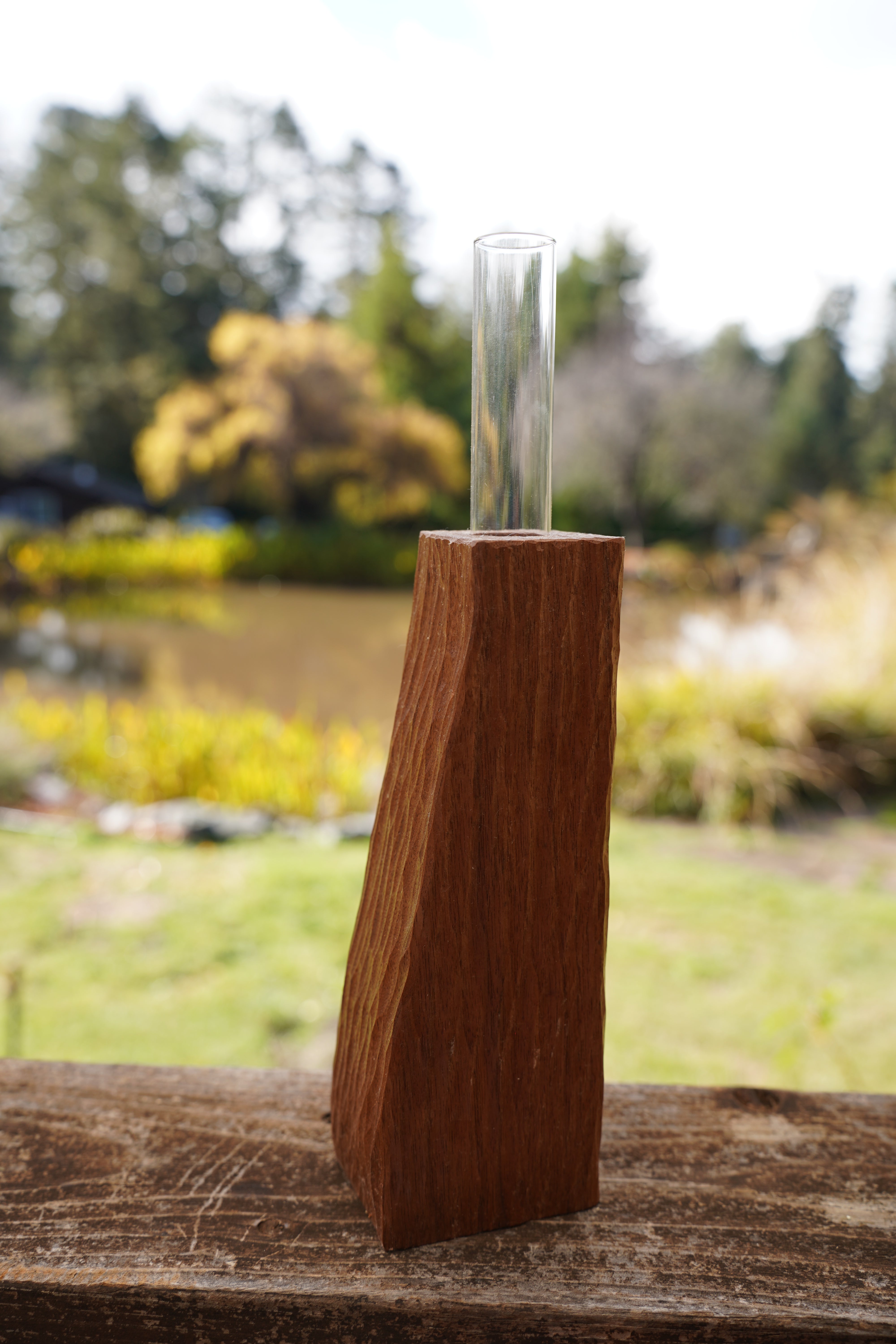 Handcrafted Wooden Flower Vase