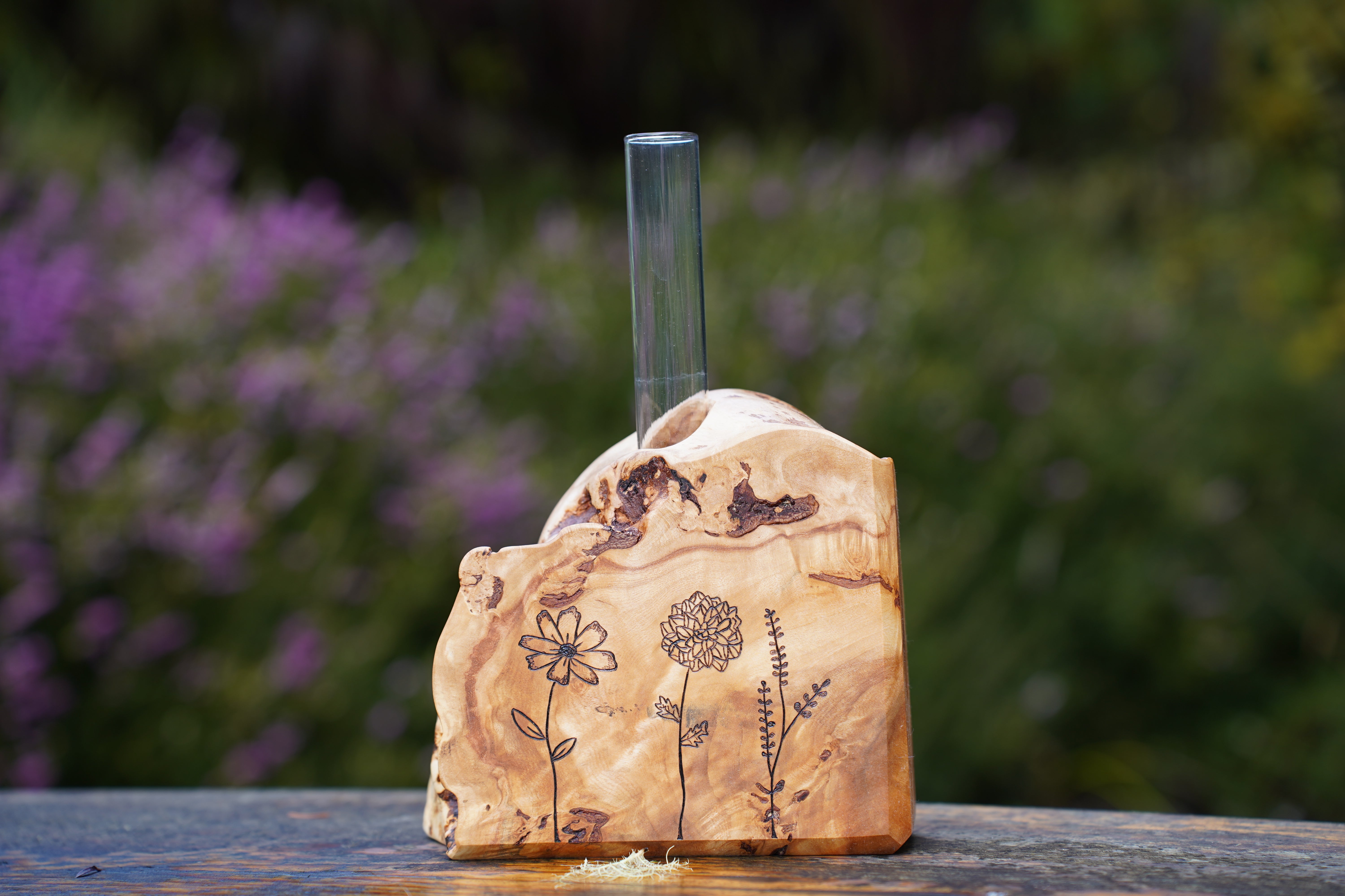 Handcrafted Wooden Flower Vase