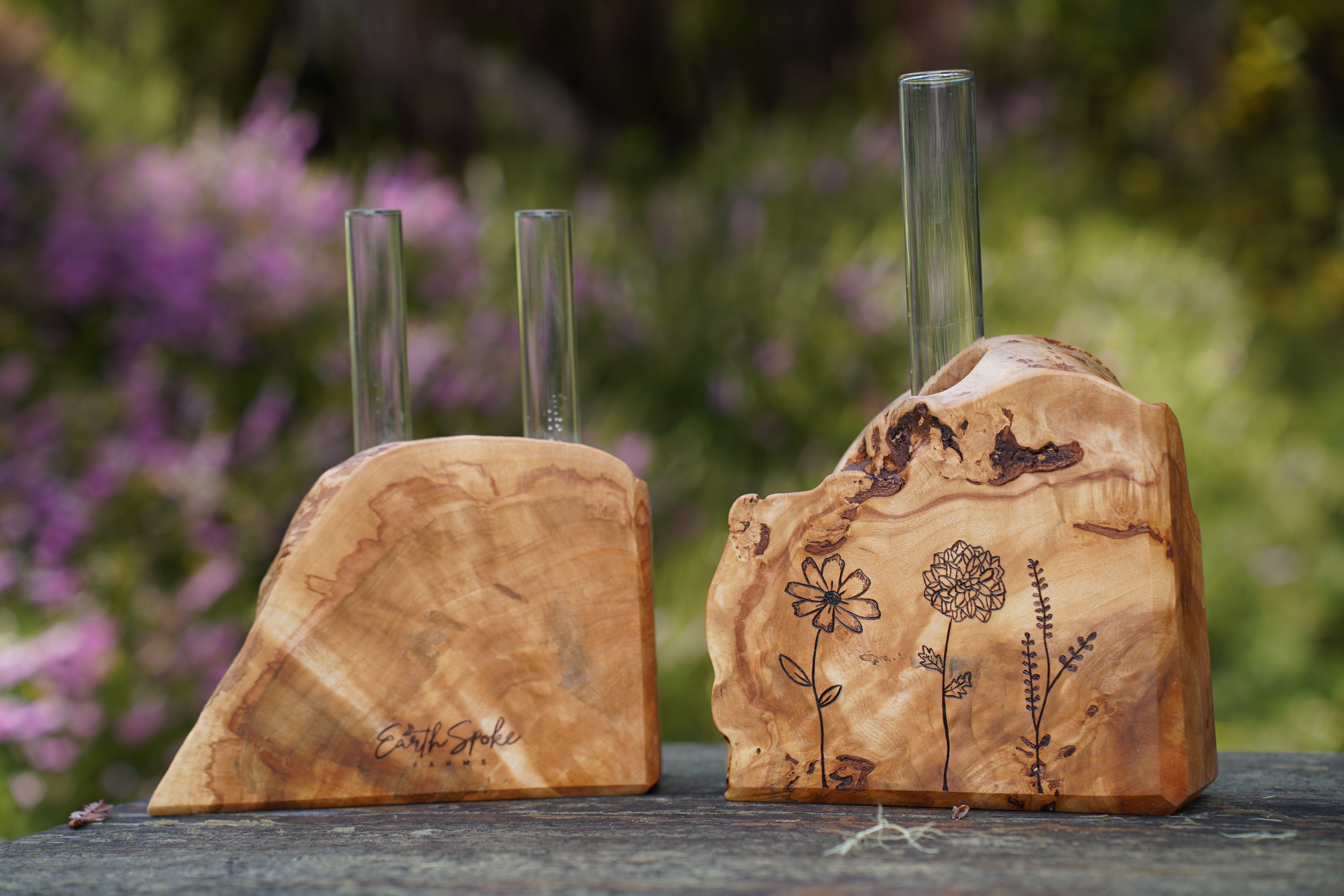 Handcrafted Wooden Flower Vase